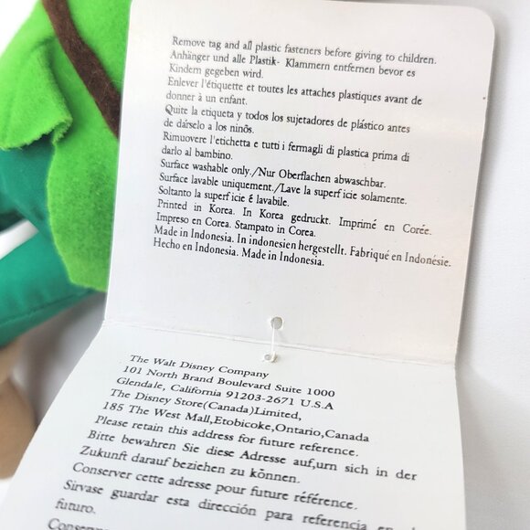 Disney Store Peter Pan Mini Bean Bag Doll Fabric Toy Collectible 8" - Picture 7 of 9